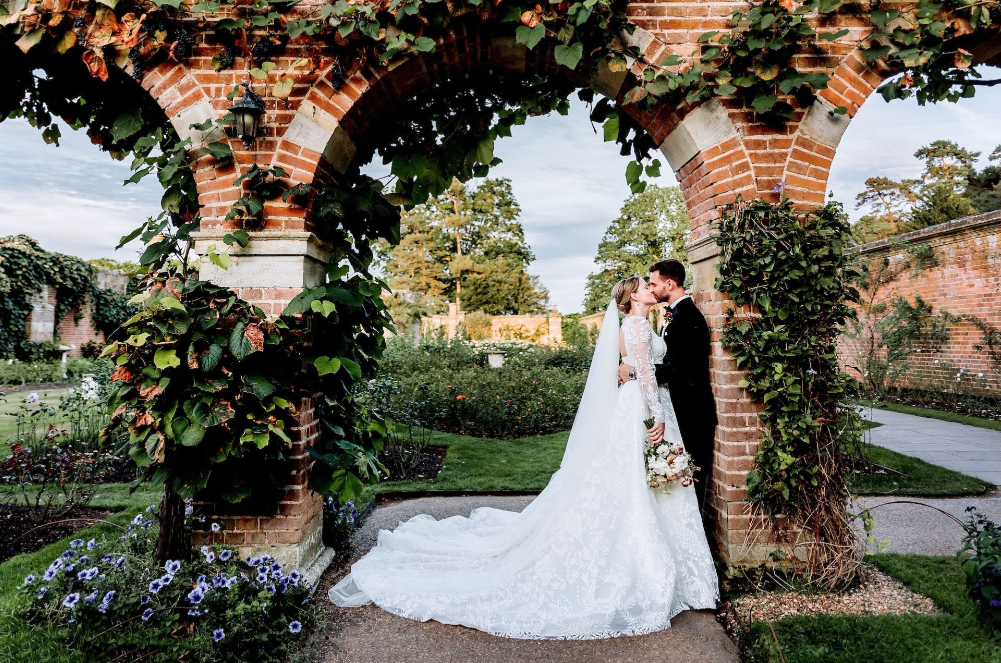 Kent castle wedding rose garden