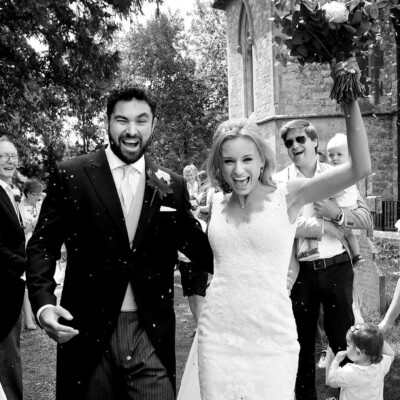 Sussex wedding photographer church confetti